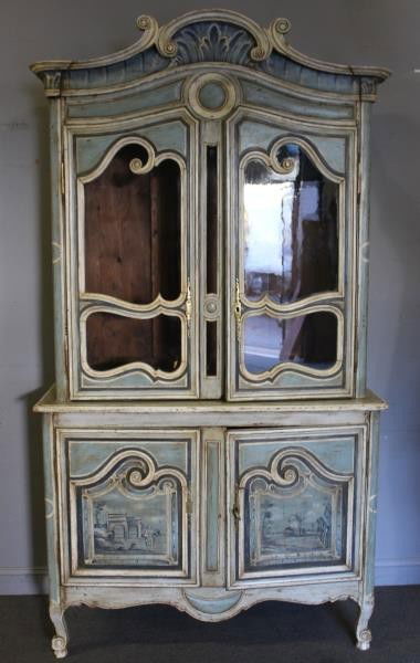 Antique Finely Painted French Provincial Cabinet. (1 of 8)