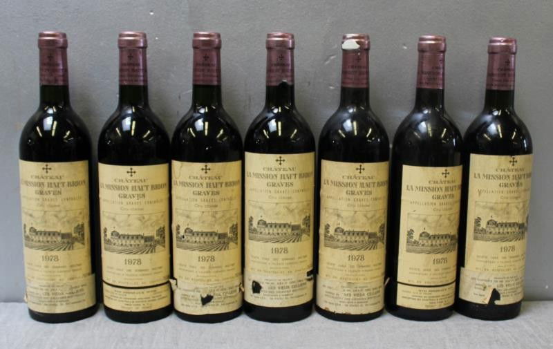 7 Chateau Mission Haut Brion Wine 1978.: 7 bottles of Chateau Mission Haut Brion wine 1978. Wine level is into neck. From a Long Island, New York Estate. Condition: Disclaimer: Clarke Auctions accuracy in description is best to our knowledge