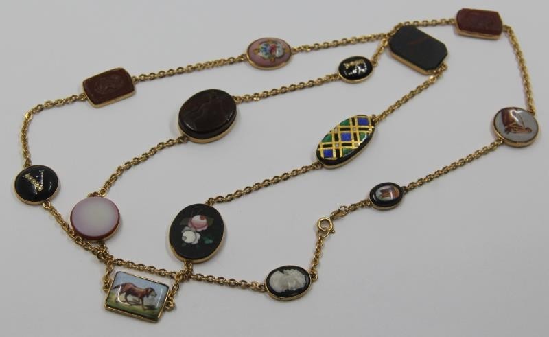 JEWELRY. Italian 18kt Gold Charm Necklace. (1 of 6)