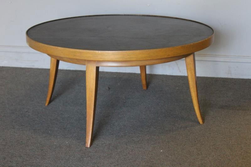 Early Gilbert Rohde Leather Top Coffee Table. (1 of 4)