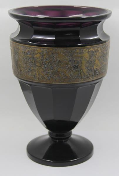 Purple Moser Vase with Gilt Decorated Panel. (1 of 4)