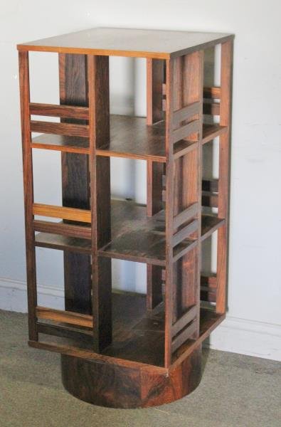 Midcentury Swedish Rosewood Swivel Bookcase. (1 of 3)