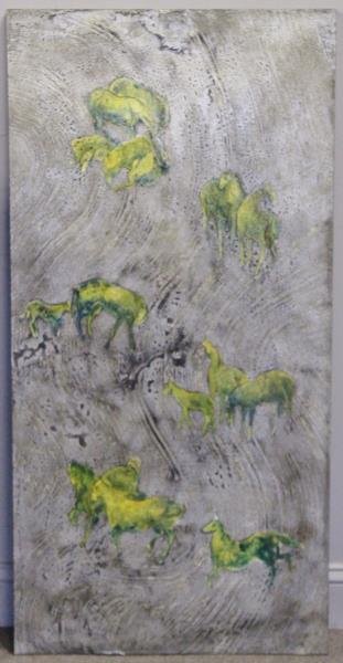 Phillip & Kelvin Laverne Signed Panel with Horses. (1 of 6)