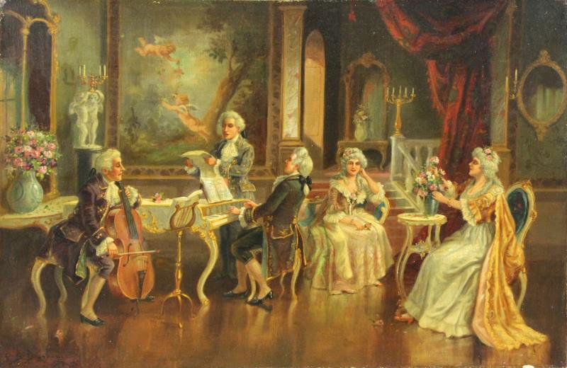 BORIONE, Bernard. Oil on Canvas. "A Concert (1 of 7)