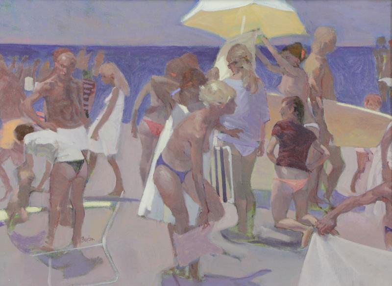 BAXTER, Robert. Oil on Canvas. A Day at the Beach. (1 of 6)