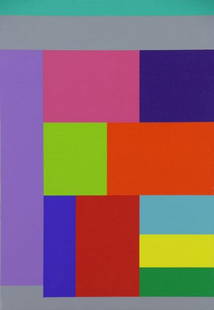 DUBREUIL, Jean Francois. Acrylic / Canvas "QIQ4/1": Signed verso. Gallery K, Washington, DC label verso. Jean Francois Dubreuil (French, b.1946). From a Brooklyn, NY home. Dimensions: 18.5" high x 12.5" wide. Condition: Very good.