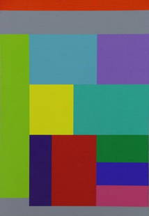 DUBREUIL, Jean Francois. Acrylic / Canvas "QIQ4/2": Signed verso. Gallery K, Washington, DC label verso. Jean Francois Dubreuil (French, b.1946). From a Brooklyn, NY home. Dimensions: 18.5" high x 12.5" wide. Condition: Very good.