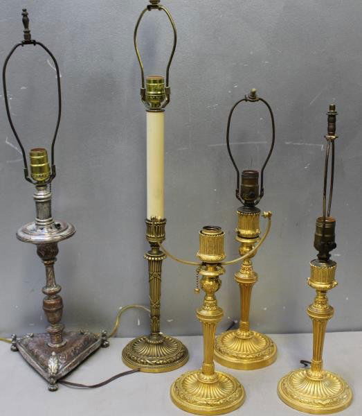 Caldwell Lot Of 5 Candlesticks To Inc 4 Bronze (1 of 7)