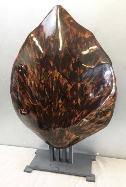 Signed Karl Springer Faux Tortoise Shell on Stand. (1 of 6)
