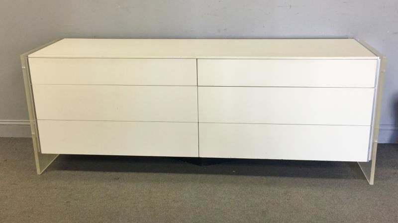 Midcentury John Stuart Lucite & White Dresser. (1 of 5)