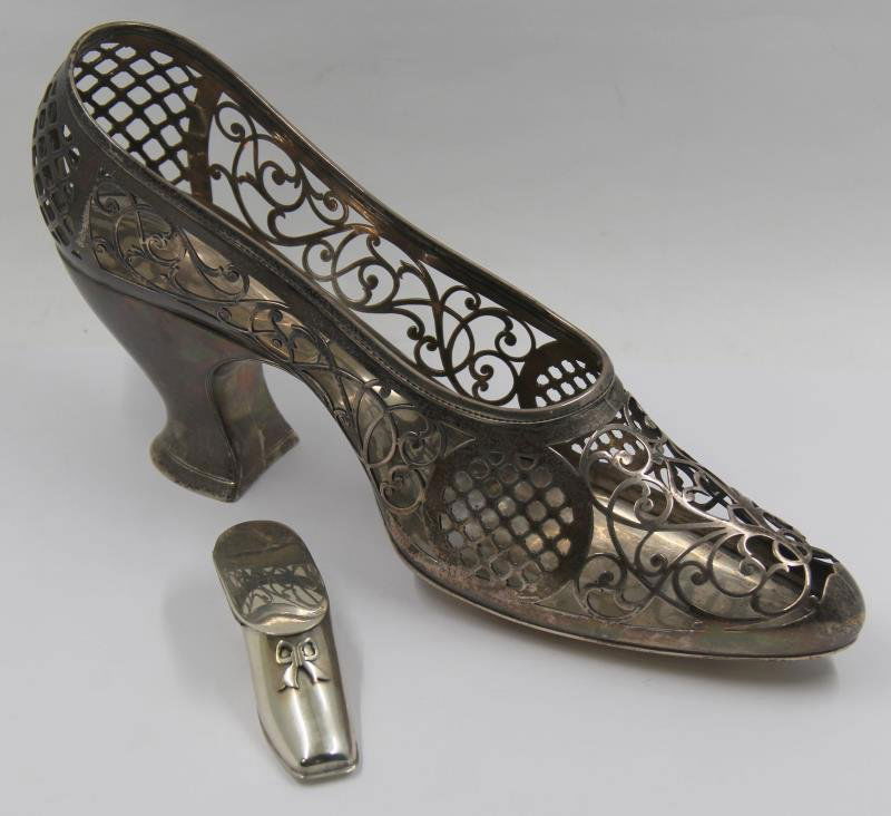 STERLING. Large Openwork Gorham Silver Shoe. (1 of 8)
