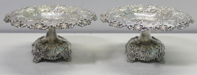 STERLING. Pair of Tiffany & Co Silver Compotes. (1 of 4)