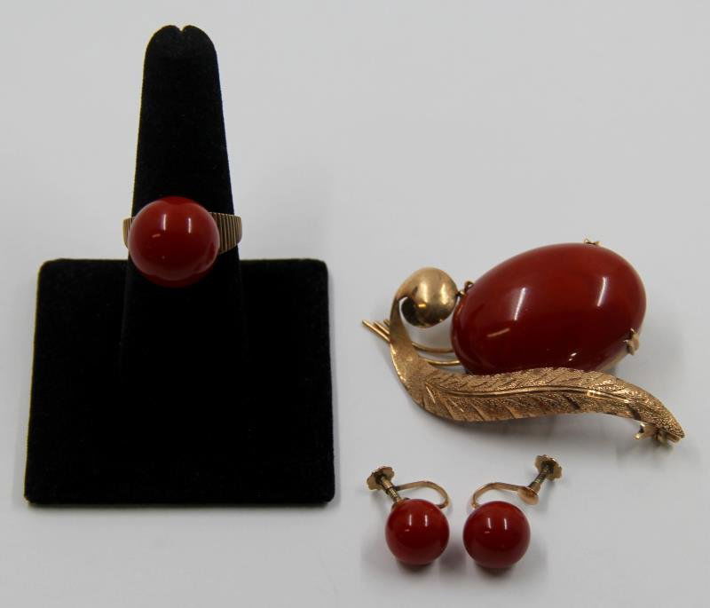 JEWELRY. Red Coral Jewelry Suite. (1 of 6)