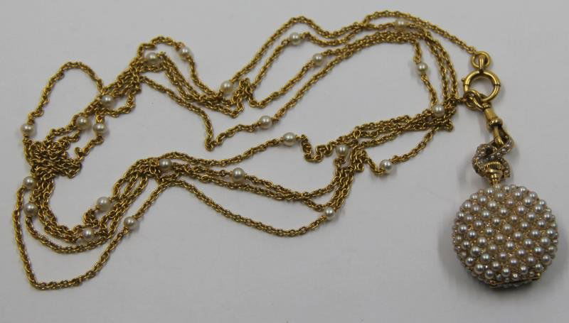 JEWELRY. French Ladies Pocket Watch Pendant. (1 of 7)