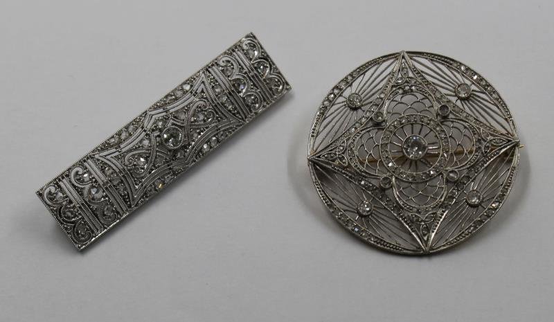 JEWERLY. Two Art Deco Style Platinum, Diamond, and (1 of 6)