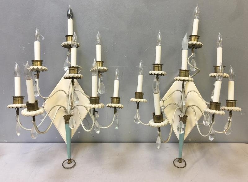 Midcentury Pair of Tommi Parzinger Style Sconces. (1 of 4)