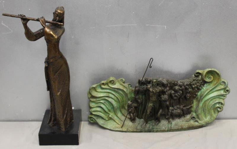 Lot Of 2 Vintage Bronzes 1 Of Moses Signed (1 of 6)