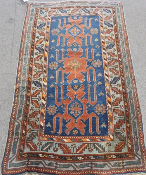 Finely Woven Antique Scatter Carpet.: Prayer rug with vibrant colors. Finely woven and great quality and good age. From a Long Island, NY estate. Dimensions: 5'9" h x 3' 3" w.