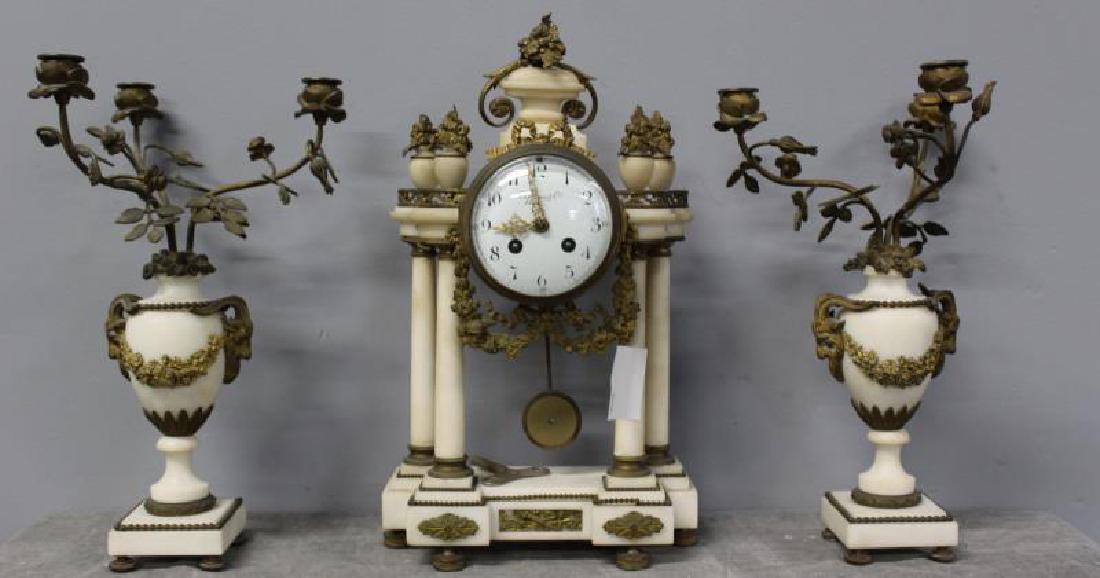 Tiffany & Co French Bronze and Marble Clock (1 of 9)
