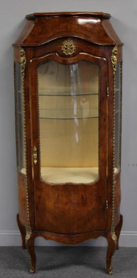 Burl Walnut And Bronze Mounted Bombe Vitrine (1 of 8)