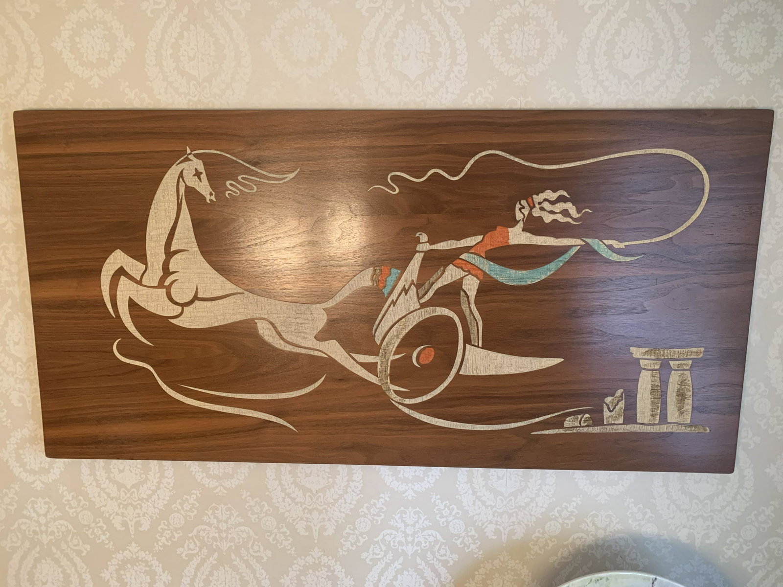 Mid Century Horse and Chariot Wall art: great condition