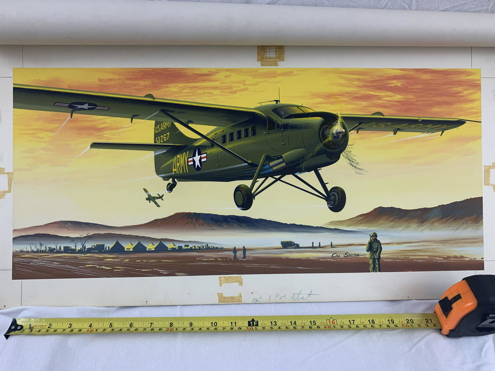 Cal Smith original concept airplane art US Army: beautfully vibrant