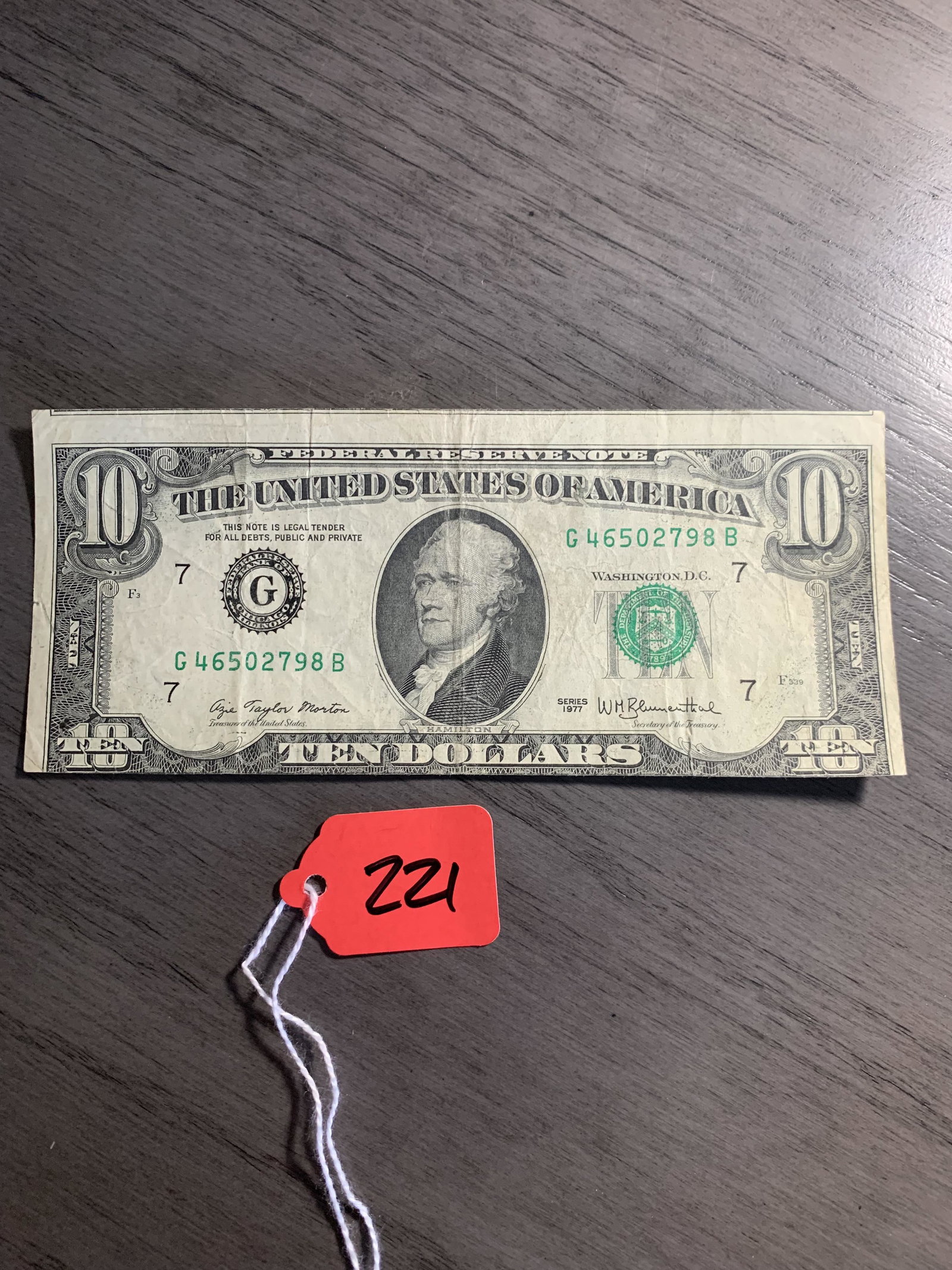 ERROR MISS CUT 1977 $10: ERROR MISS CUT 1977 $10