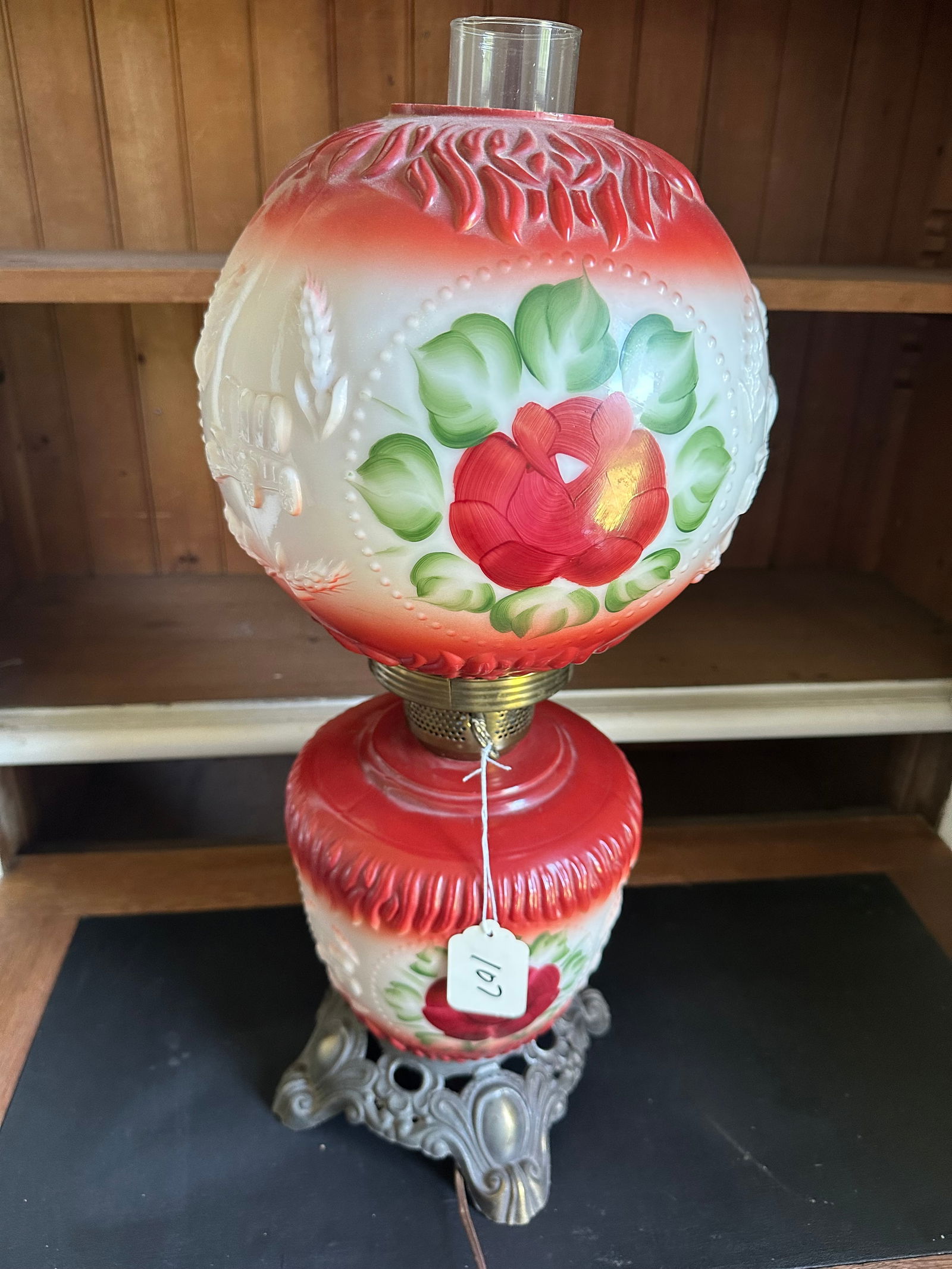 Red hurricane lamp deals
