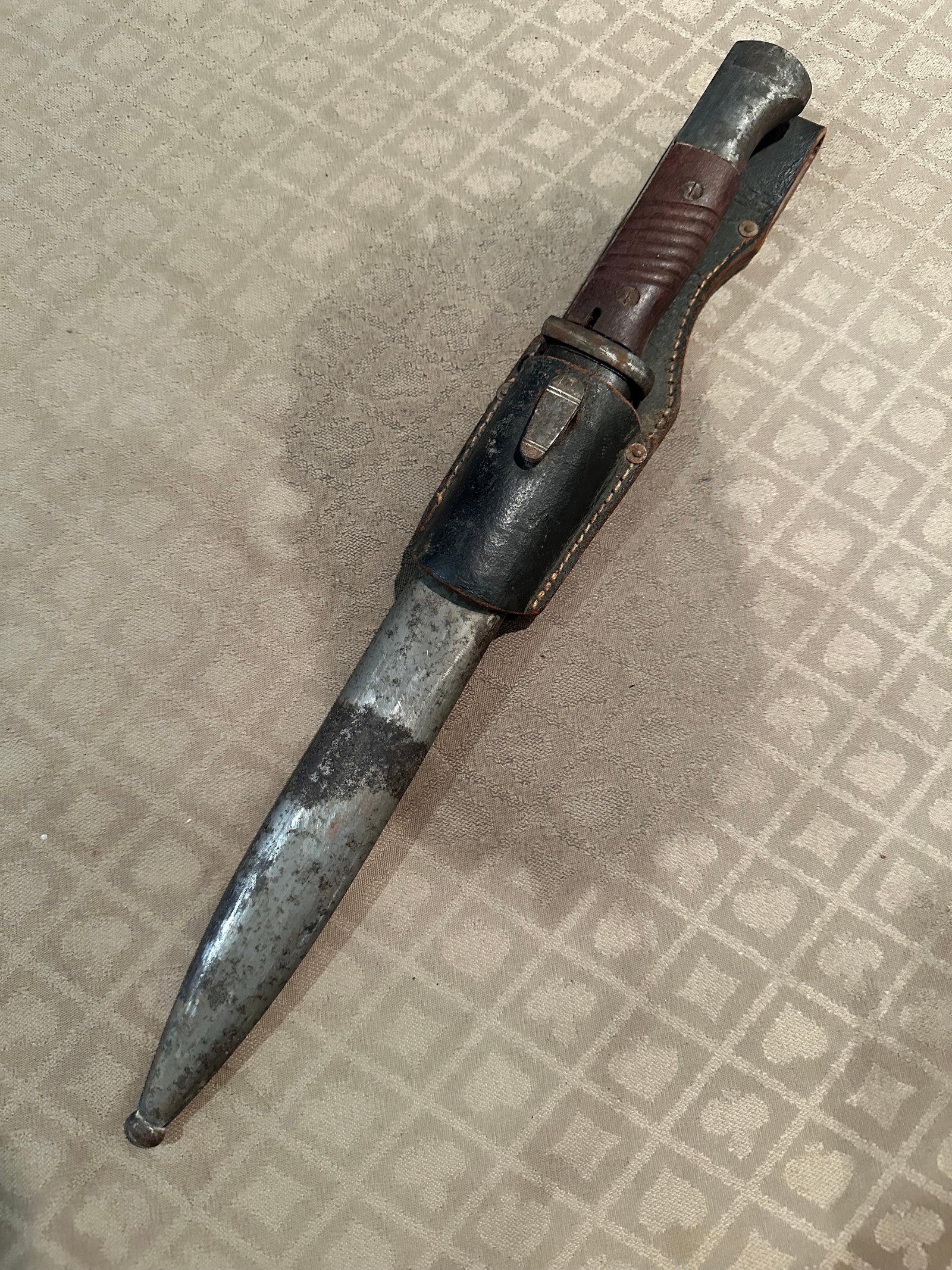 GERMAN WWII 98K WITH SCABBORD AND FROG: AS SHOWN IF YOU HAVE ANY QUESTIONS PLEASE ASK