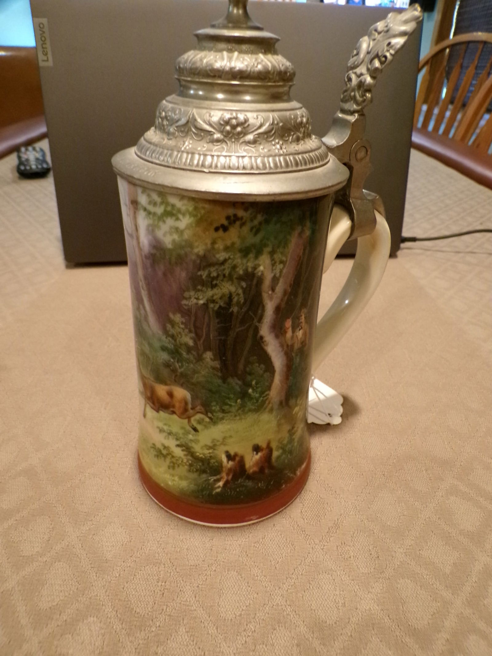 HANDPAINTED GERMAN HUNTING SCENE STEIN (1 of 5)