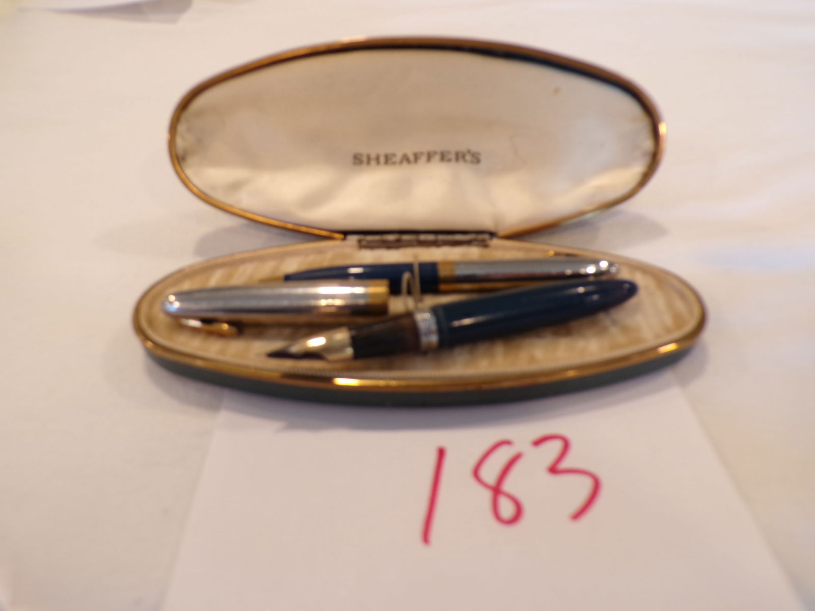 SHEAFFER SNORKEL BLUE 14K NIB PEN & PENCIL SET (1 of 3)