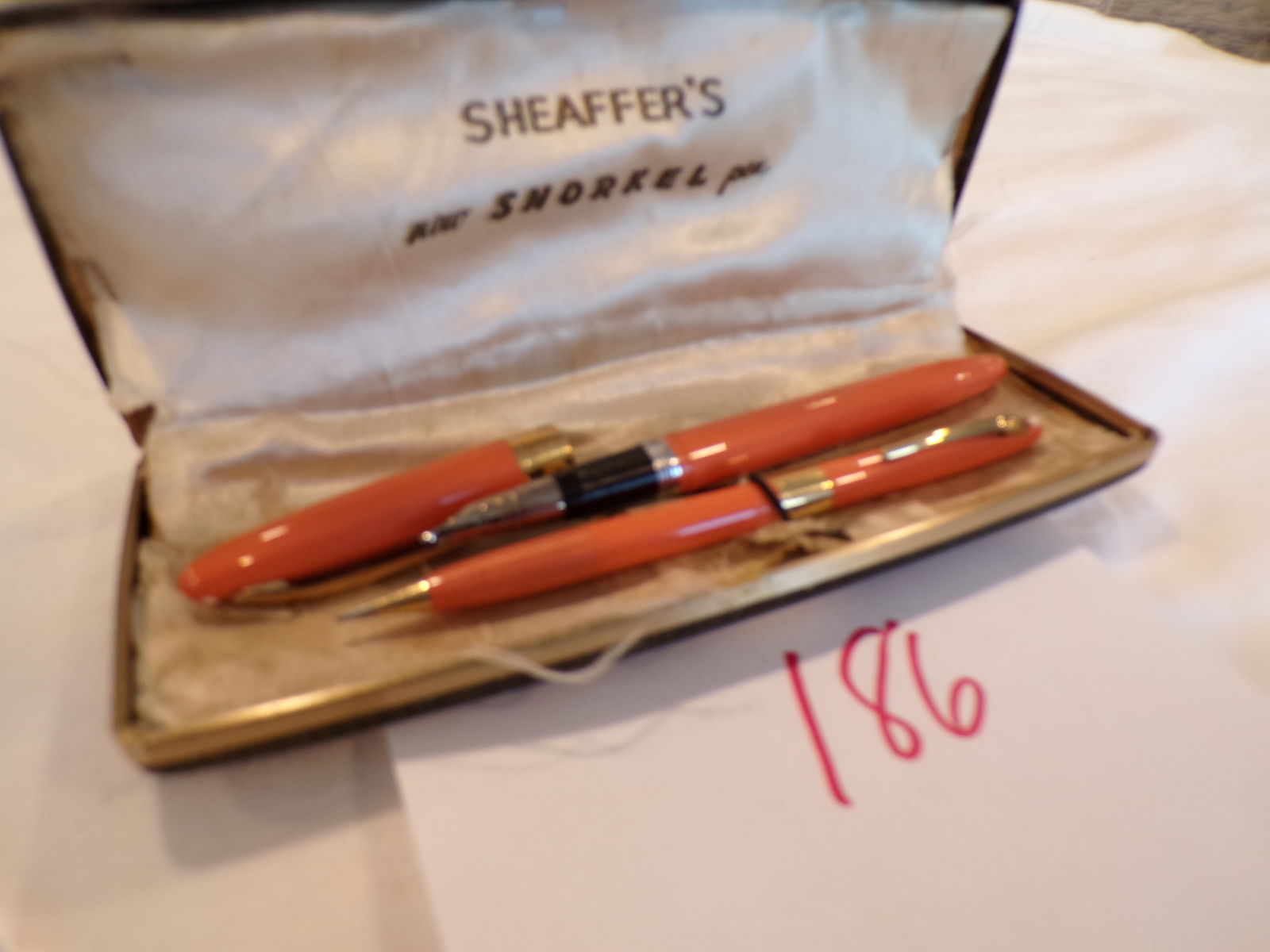 SHEAFFER SNORKEL MANDERIN PEN & PENCIL SET (1 of 2)