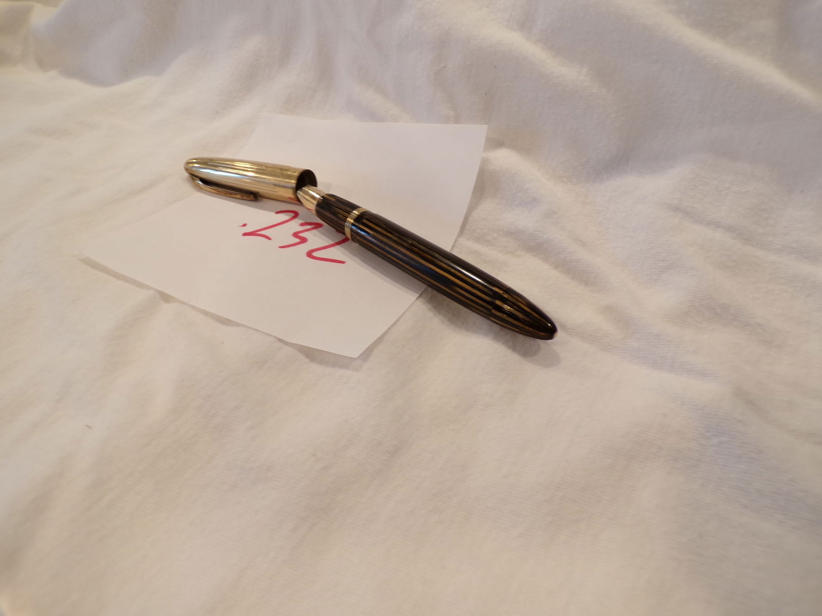 SHEAFFER 1500 FP 14K NIB & 14K GF CAP (1 of 1)