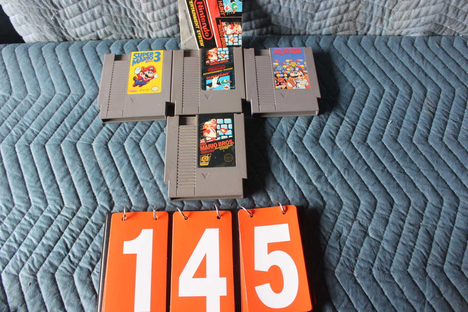 LOT OF NINTENDO NES GAMES (4): SUPER MARIO, DR MARIO, SUPER MARIO 3, DUCK HUNT
