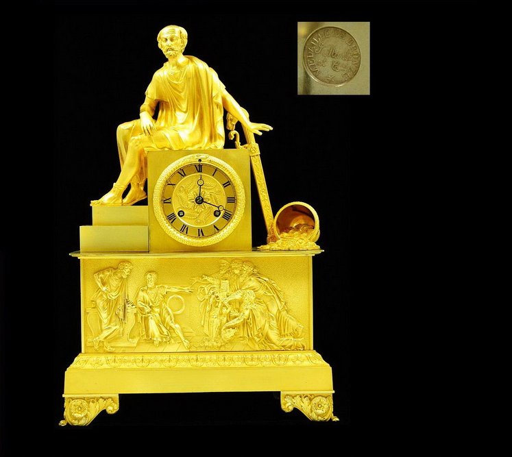 A FRENCH EMPIRE GILT BRONZE FIGURAL (1 of 8)