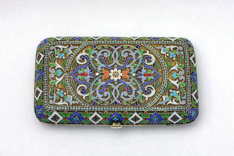 Russian enamel cigarette case (1 of 7)