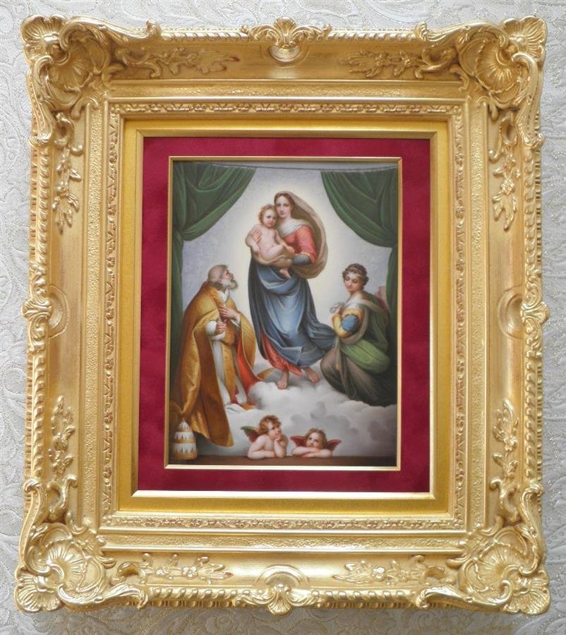 Framed German Porcelain Plaque Depicting The Sisti (1 of 7)