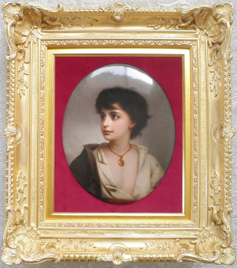 A rare antique German KPM porcelain plaque. Of oval (1 of 7)