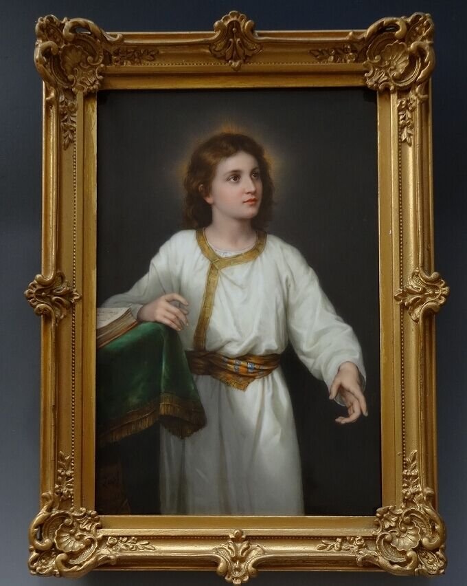 KPM Porcelain Plaque Young Jesus Great Quality (1 of 8)