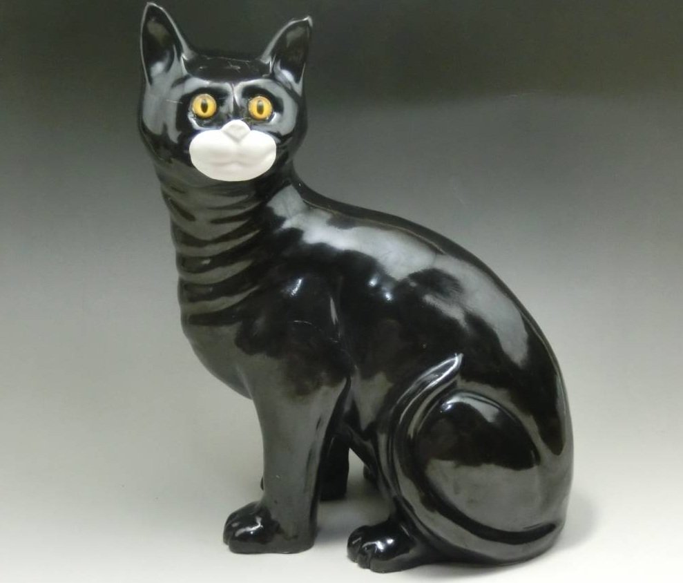 late 19th century Emile Galle rare  ceramic cat (1 of 10)
