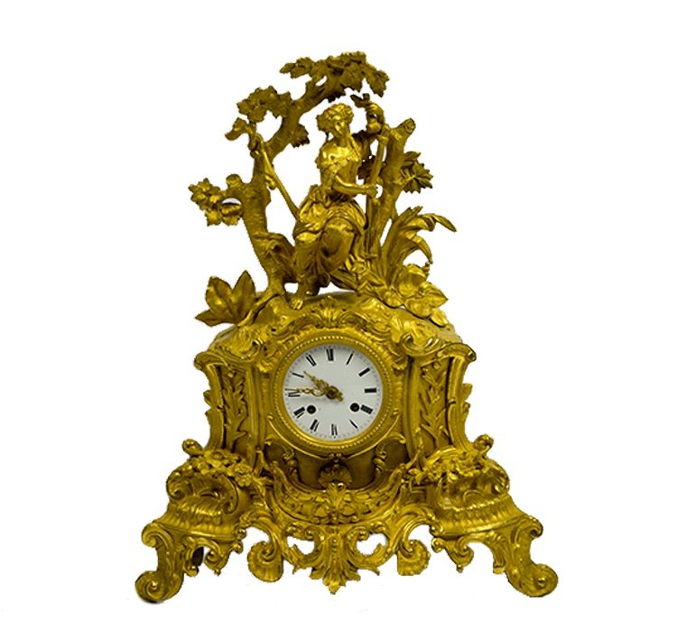 19th century French gilt clock machinery (1 of 7)