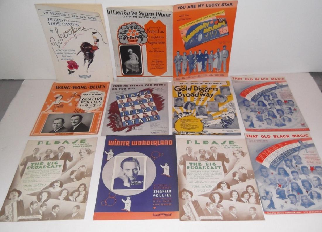12 PIECES SHEET MUSIC LOT ZIEGFELD FOLLIES (1 of 4)