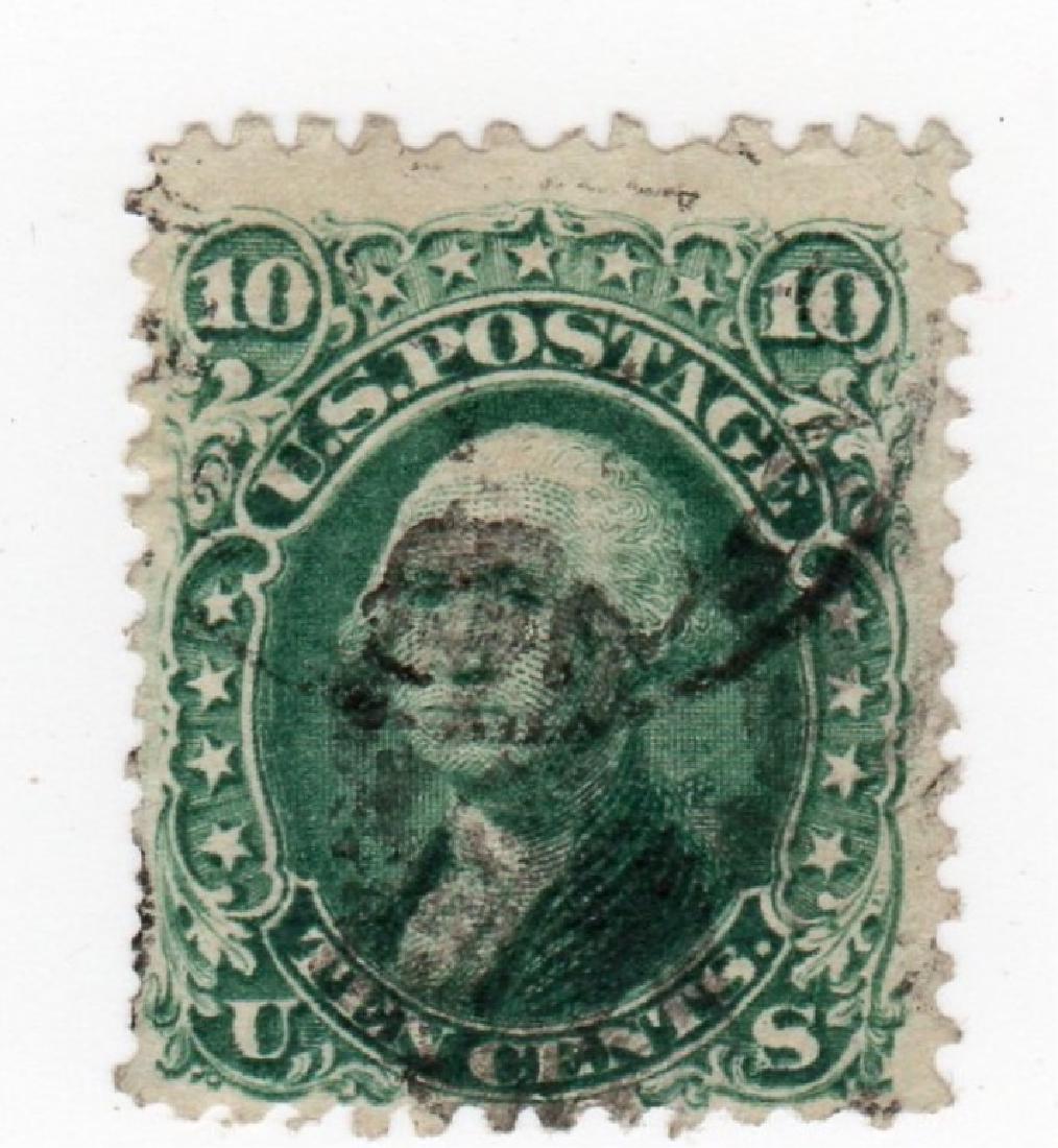 US 1867 10 cents Washington E-Grill stamp (1 of 2)