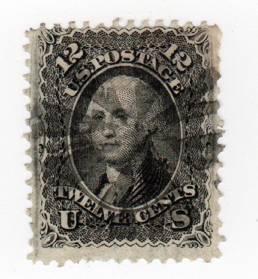 US 1867 12 cents Washington F-Grill stamp (1 of 2)