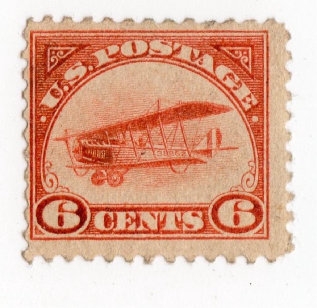 US 1918 6 cents BOB Air Post stamp (1 of 2)