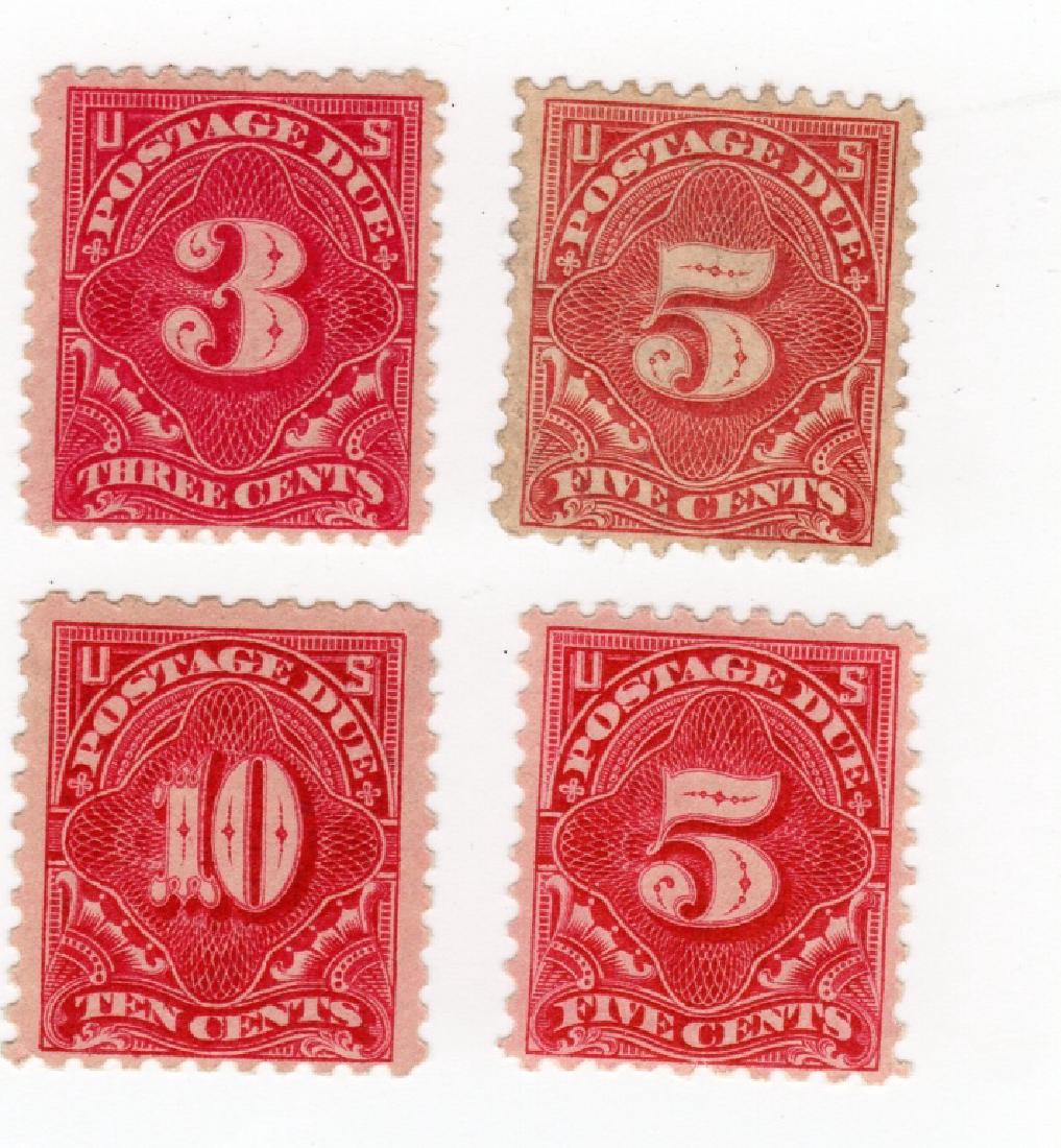 4 US Postage due BOB stamps (1 of 2)