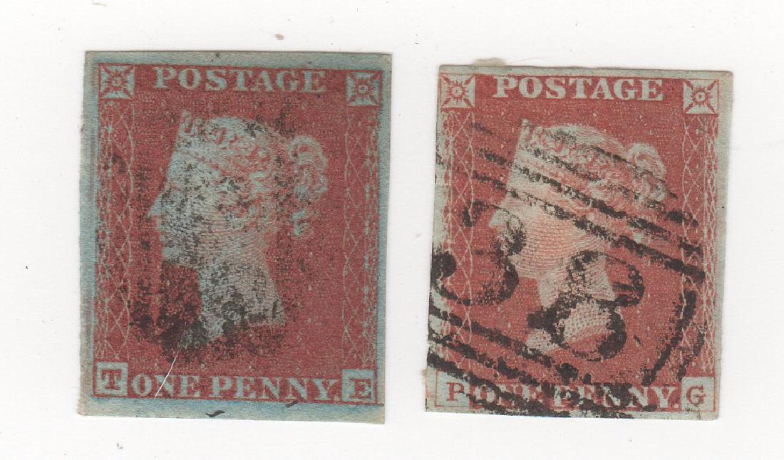 2 Great Britain Queen Victoria penny red stamps (1 of 1)