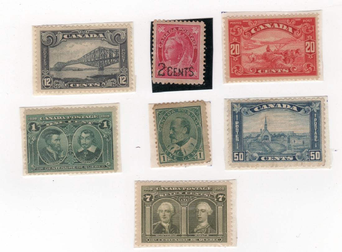 7 Canada stamps 20c 12c 50c 1c 7c (1 of 1)