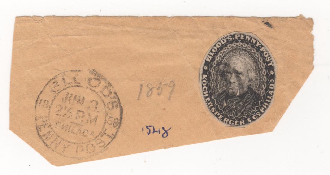 US SC #15L18 1 cent bloods penny post local stamp (1 of 2)