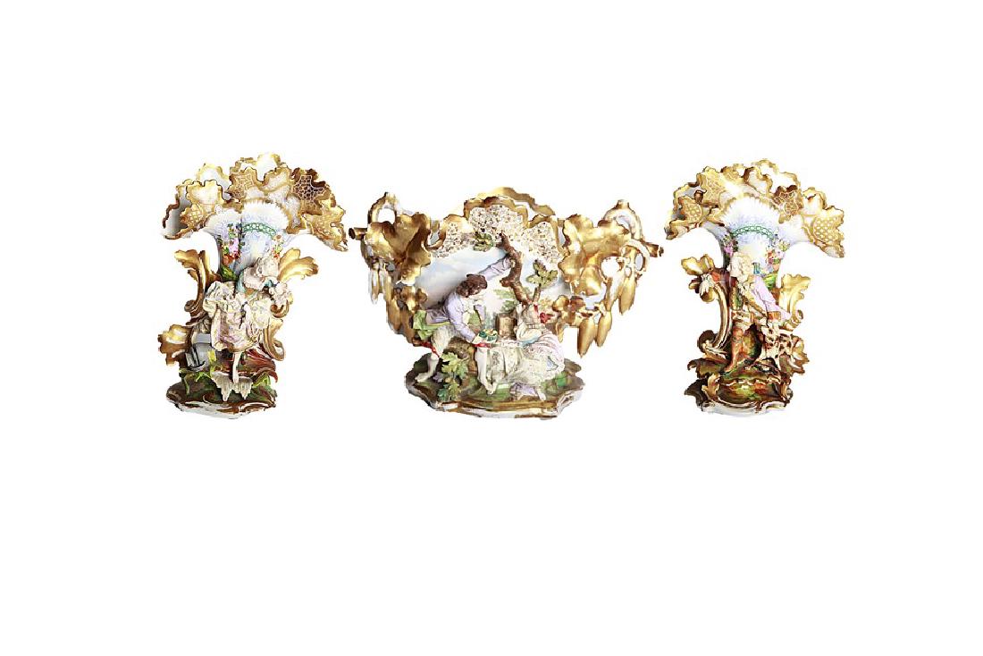 19th C. Hand-painted Old Paris Porcelain Group (1 of 4)